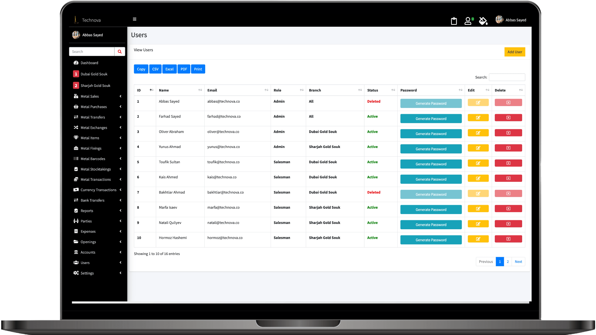 role based jewellery software