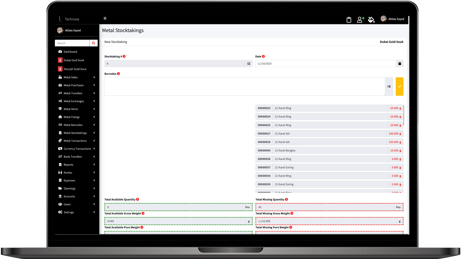 barcode Jewelry Inventory & Finance Management Billing Software