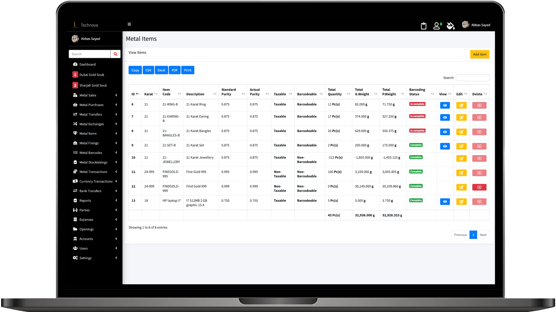 retail and wholesalers jewelry software