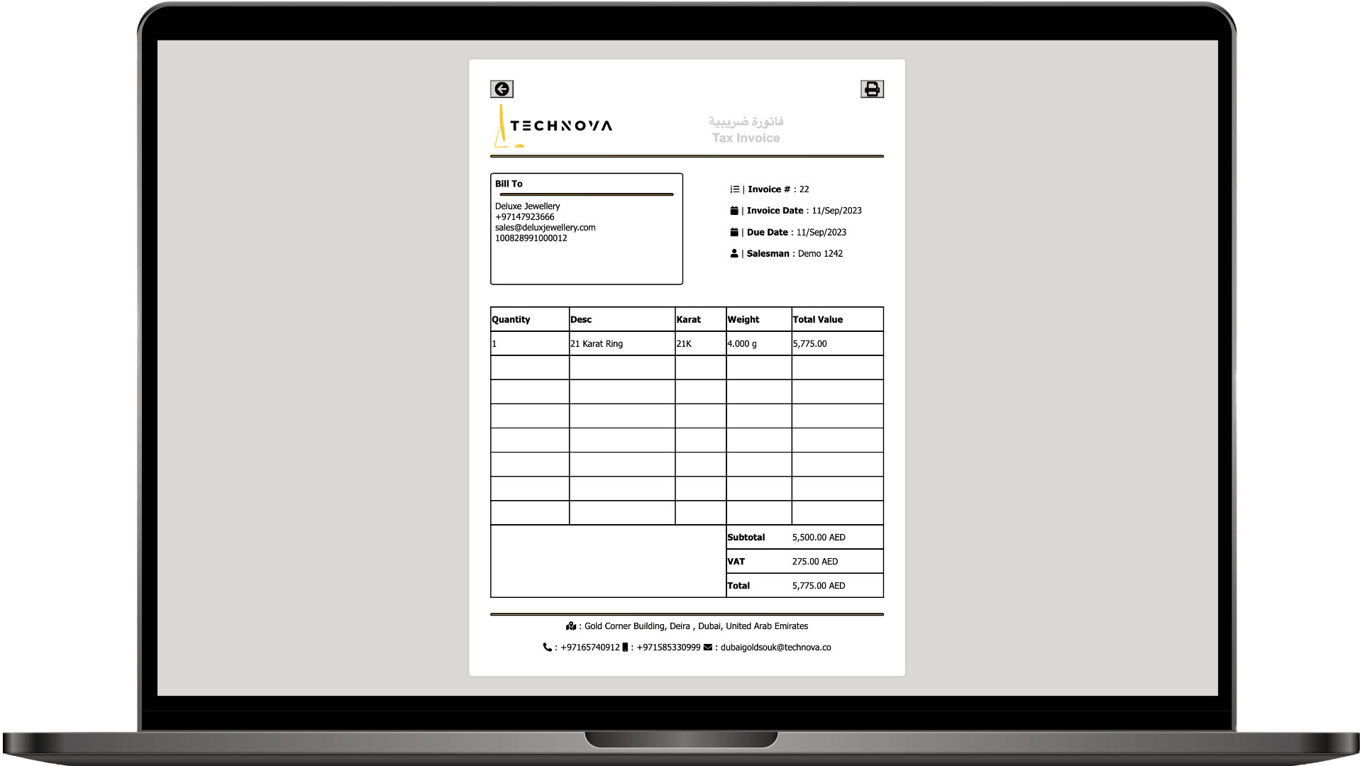 invoice and taxtion Jewelry Inventory & Finance Management Billing Software